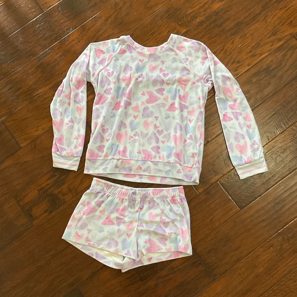 P.J. Salvage Pink and Purple Heart Kids Pajama Set